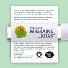 Close-up of the metal rollerball on the Migraine Stick