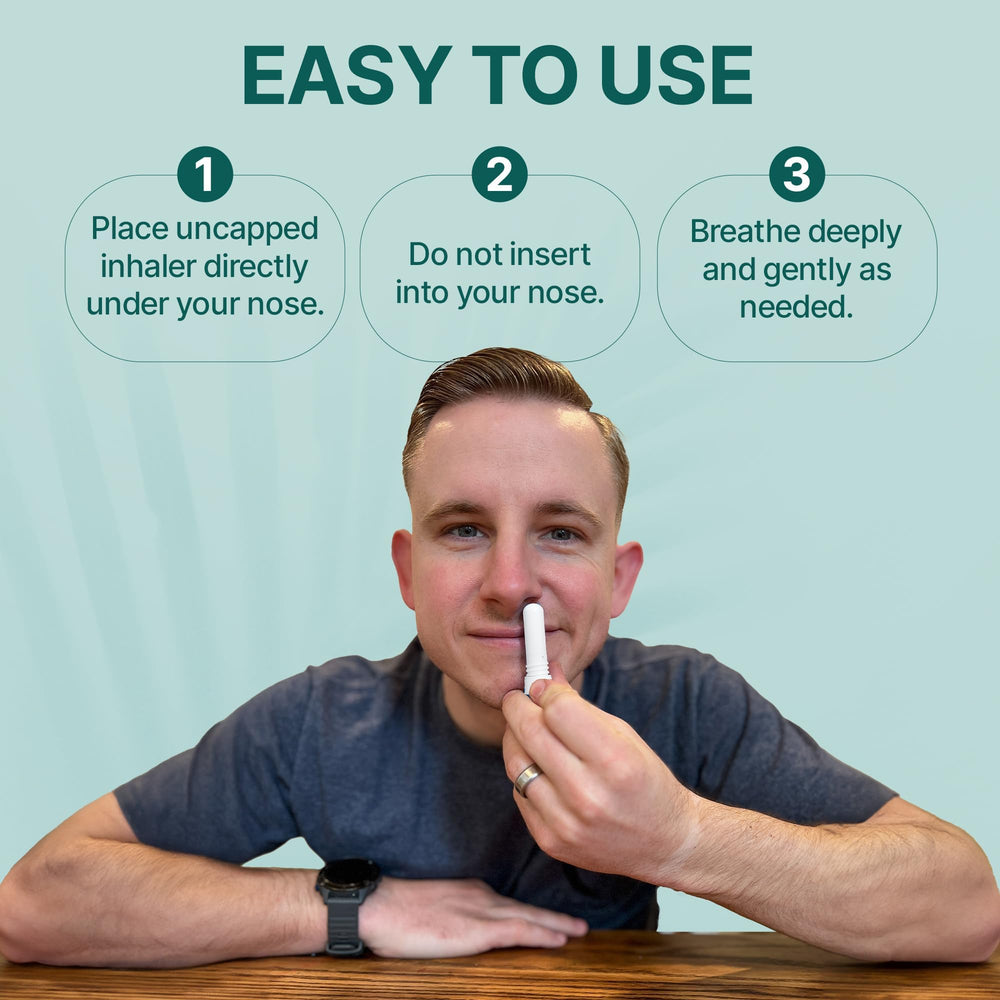 Basic Vigor eucalyptus inhaler close-up highlighting cooling aroma for open-feeling breathing.