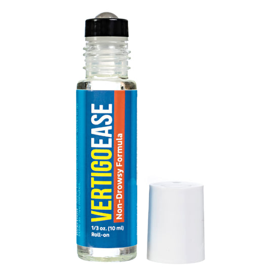 Basic Vigor Vertigo Ease roll-on bottle ready for quick vertigo relief on-the-go