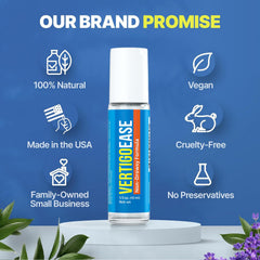 Basic Vigor Vertigo Ease packaging box conveys travel-friendly vertigo support
