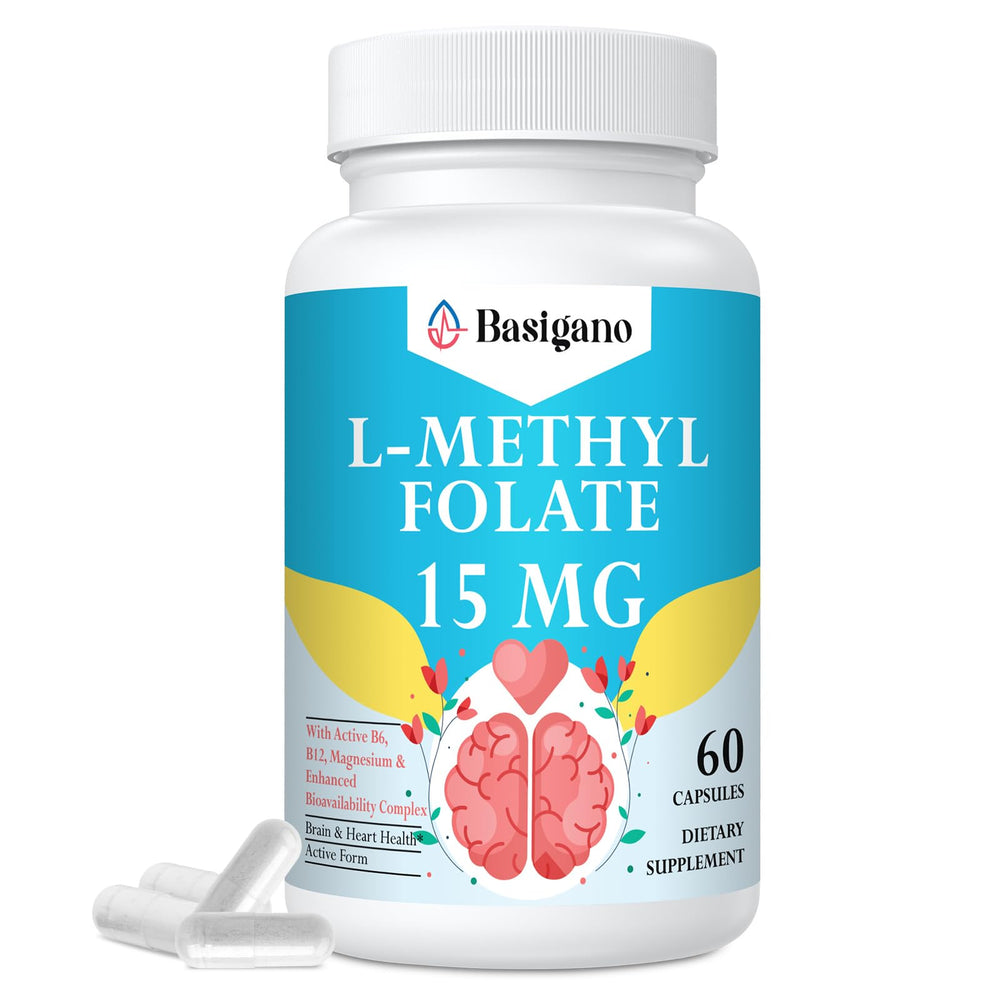Basigano L-Methylfolate 15mg bottle label