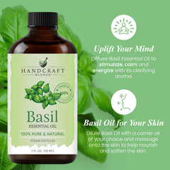 Basil essential oil ideal for diffusers and aromatherapy