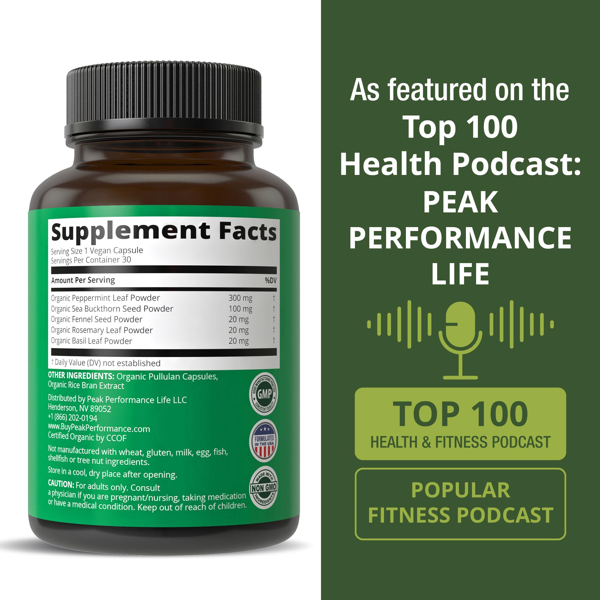 Basil leaf powder in IBS capsules