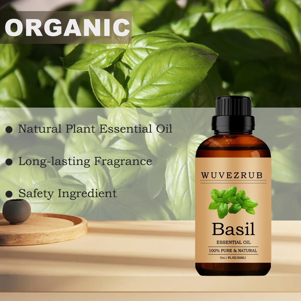 Basil essential oil added to skincare product