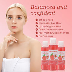 BASSI feminine wash label shows fragrance-free, dye-free formula.