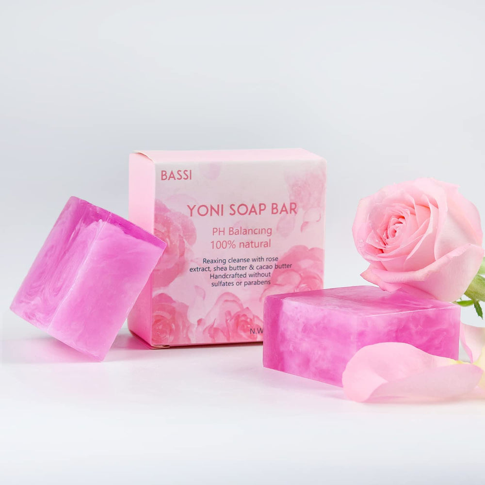 BASSI yoni soap bar rose scent evokes fresh-confidence moments