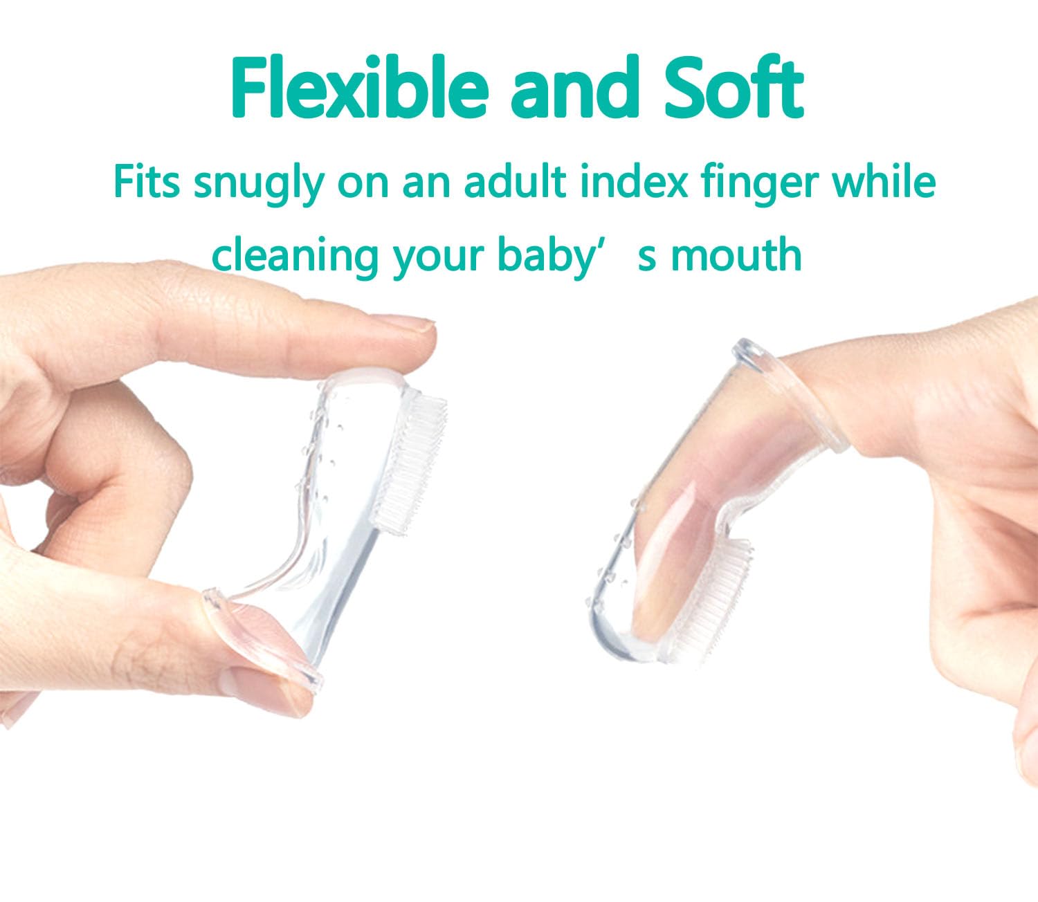 Two-sided infant toothbrush design with soft bristles