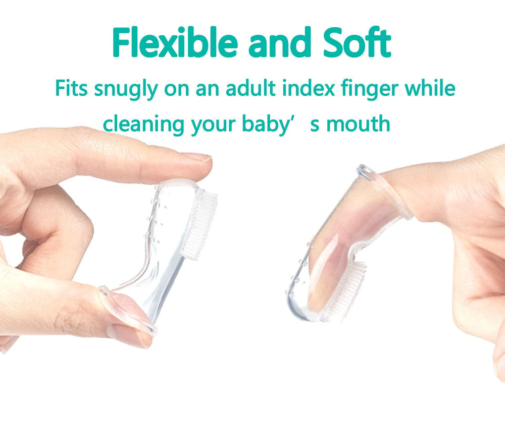 Two-sided infant toothbrush design with soft bristles
