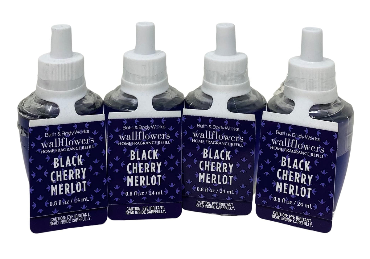 Bath & Body Works Black Cherry Merlot Wallflowers Refill 0.8 oz Pack of 4