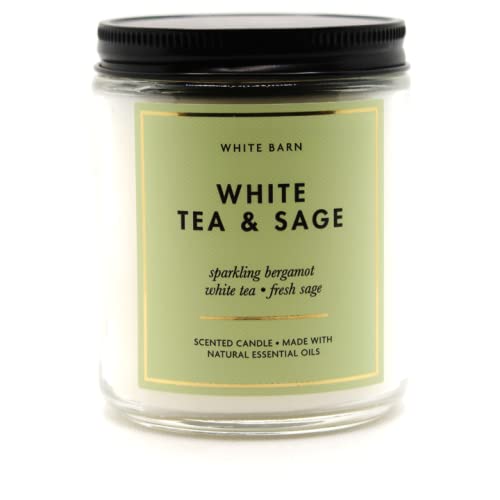 White Tea & Sage 7 oz White Barn 1-Wick Candle with Essential Oils