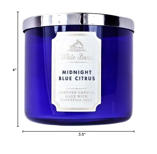 Decorative faceted lid on White Barn 3-Wick Candle