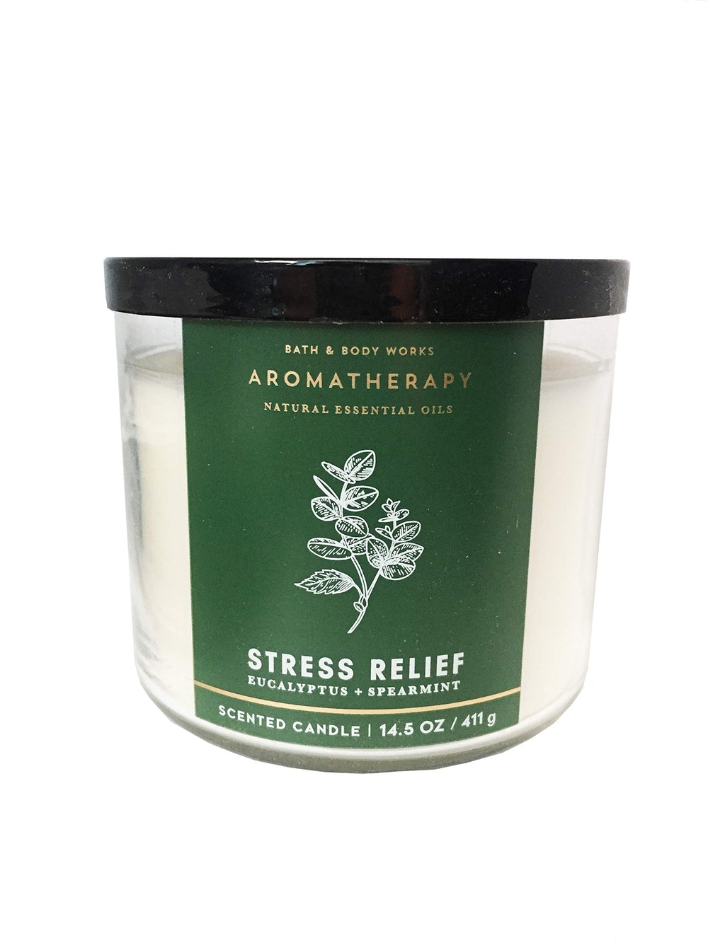 Bath & Body Works Aromatherapy Eucalyptus Spearmint 3-Wick Candle - front view
