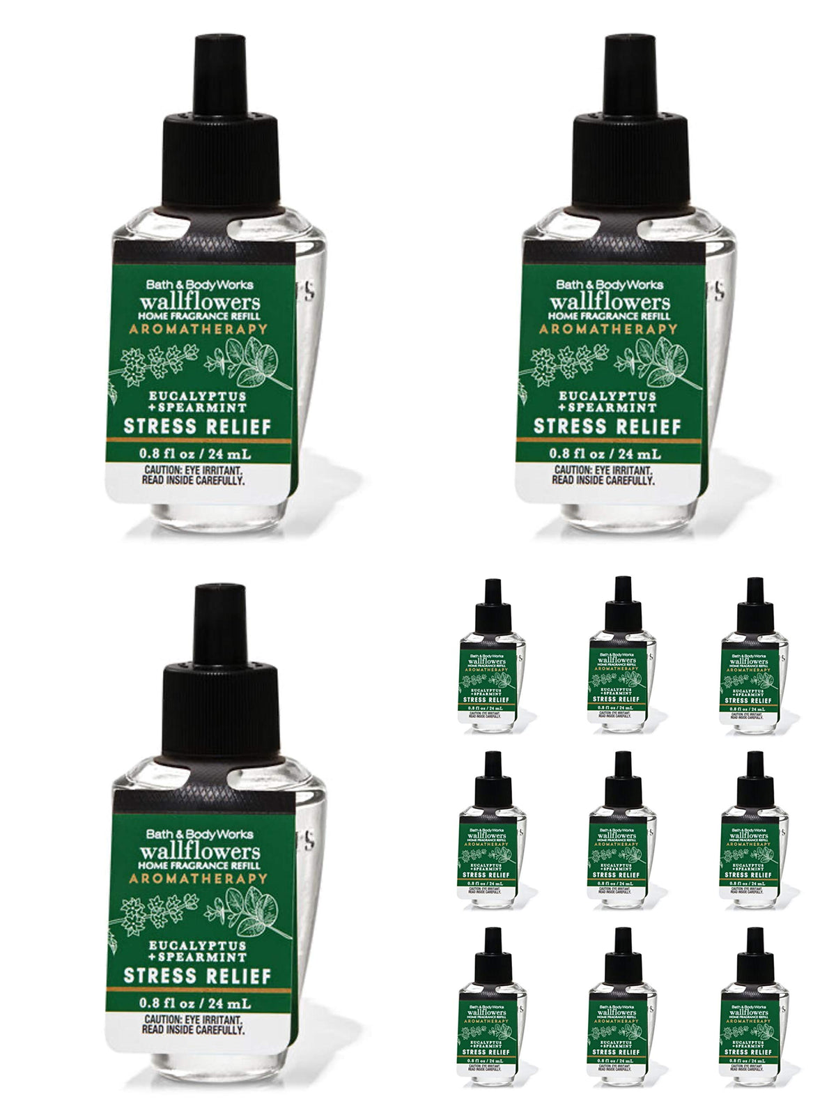 Bath & Body Works Eucalyptus Spearmint Wallflowers Aromatherapy Refills 12 Bulbs - packaging