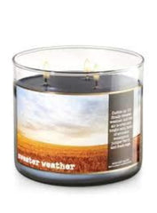 Bath & Body Works Home Sweater Weather 3-Wick Candle - 14.5 oz Limited Edition Fall 2017 with decorative lid