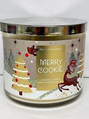 Bath & Body Works Merry Cookie 3-Wick Candle 14.5 oz - variation 1 (label artwork varies)