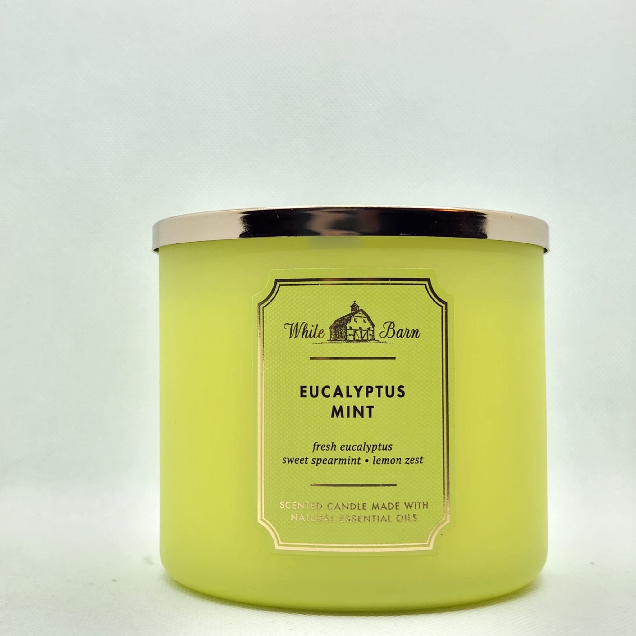 Bath & Body Works White Barn 3-Wick Candle Eucalyptus Mint 14.5 oz - main image