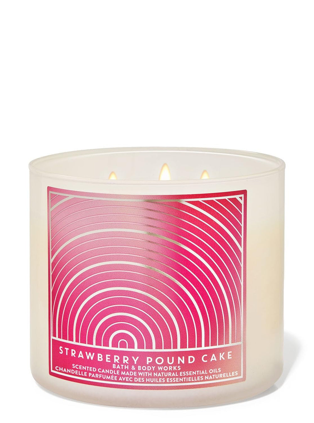 Strawberry Pound Cake White Barn 3-Wick Candle, 14.5 oz with essential oils