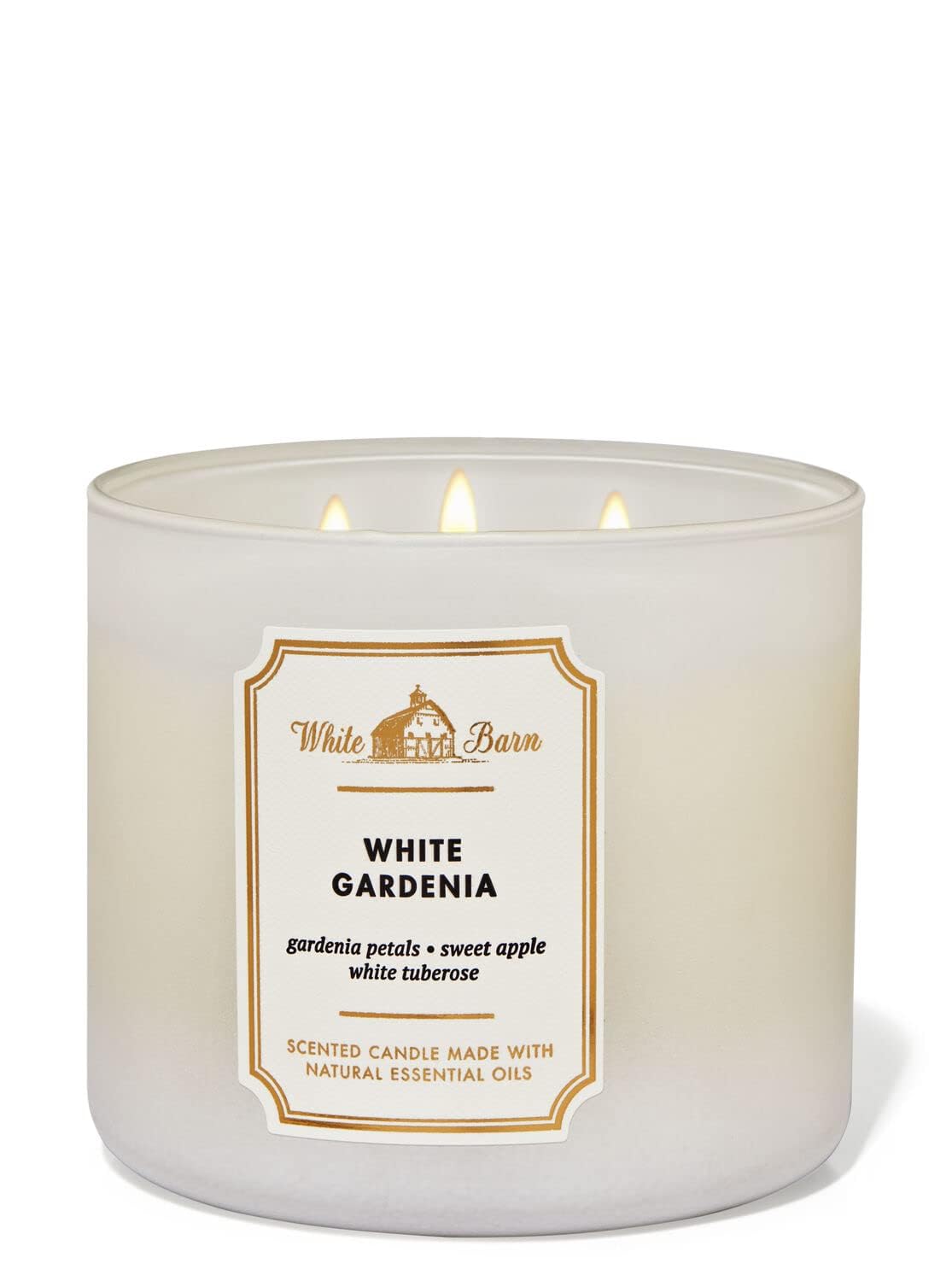 14.5 oz White Barn 3-Wick Candle tin with branding