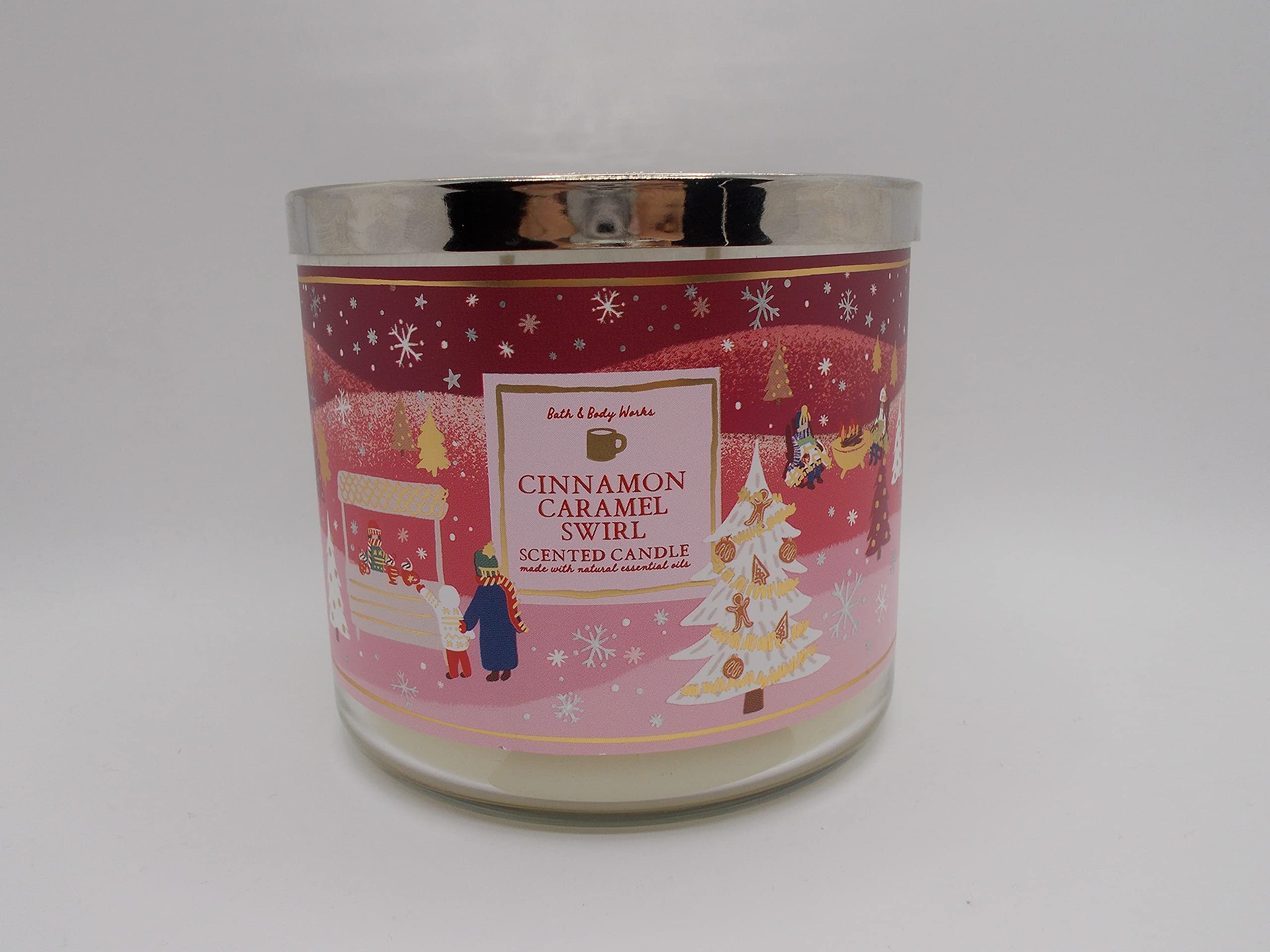 Packaging artwork may vary for Cinnamon Caramel Swirl White Barn 3-Wick Candle