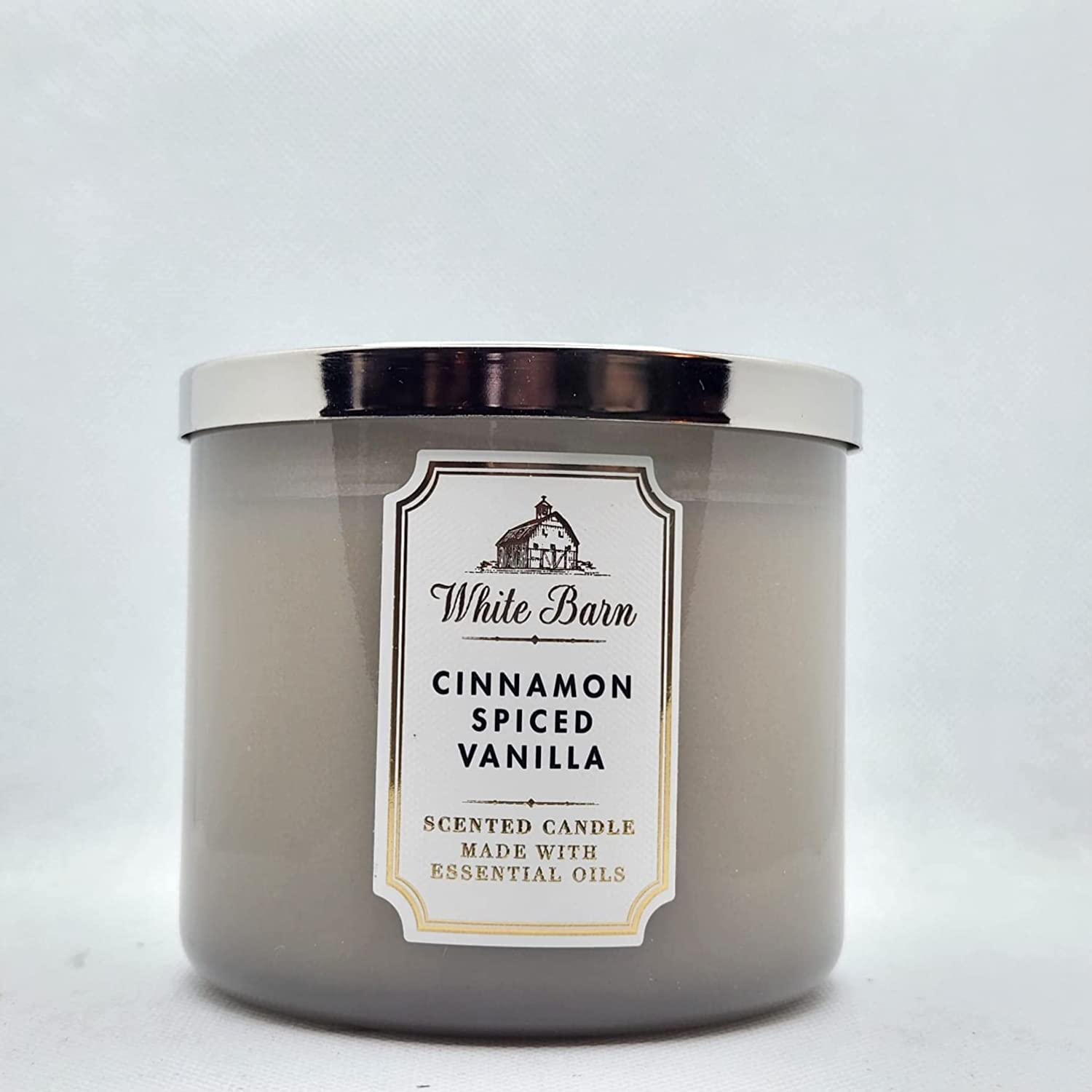 Bath & Body Works Cinnamon Spiced Vanilla White Barn 3-Wick Candle 14.5 oz