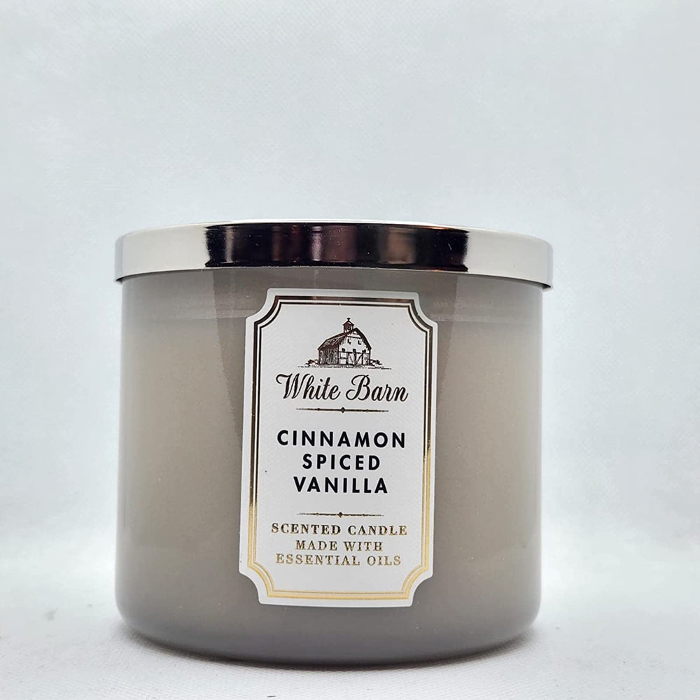 Bath & Body Works Cinnamon Spiced Vanilla White Barn 3-Wick Candle 14.5 oz