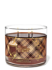 Side profile of White Barn Hot Cocoa and Cream 3-Wick Candle