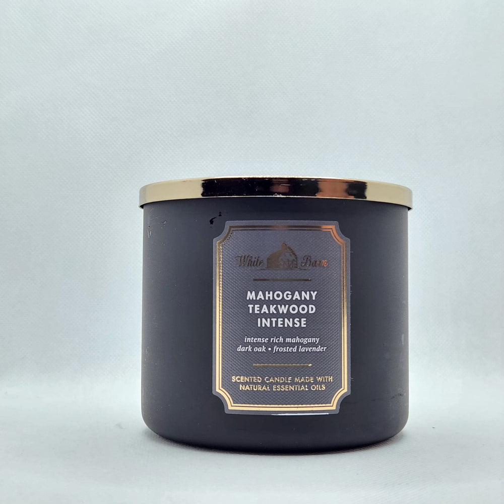 White Barn Mahogany Teakwood High Intensity 14.5 oz 3-Wick Candle - front view