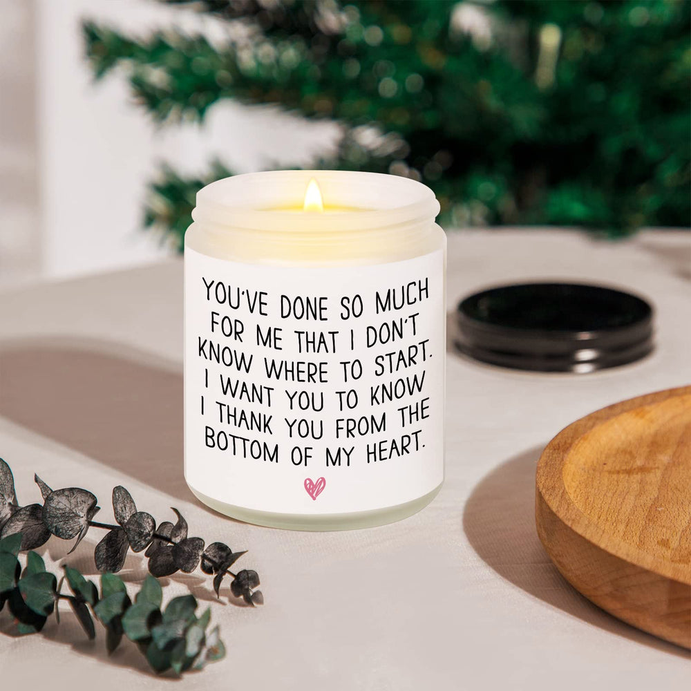 Close-up of lavender scent candle label - BaubleDazz 7oz