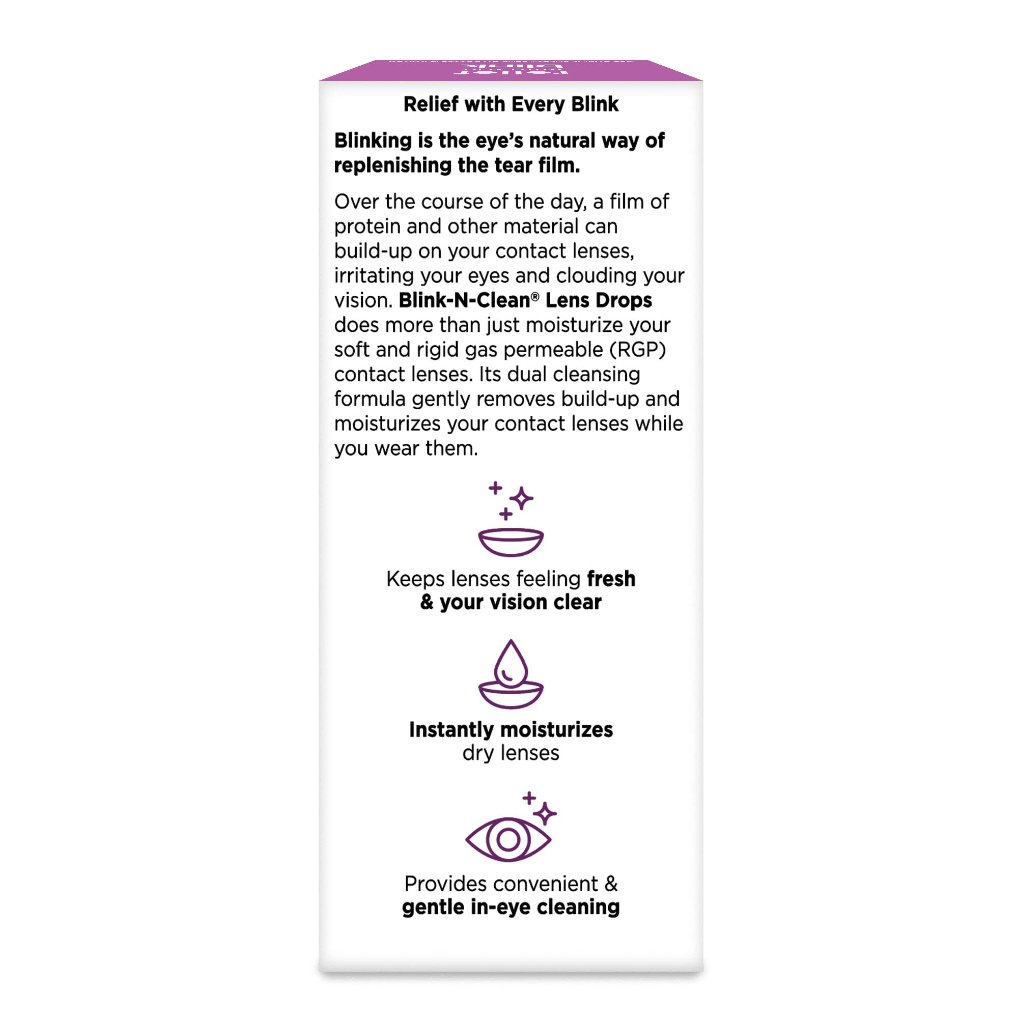 Blink N Clean Dry Contacts drops packaging box