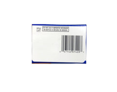 Close-up of cleaning solution bottle label on travel pack