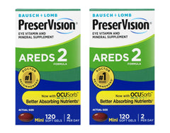 Front view of Bausch + Lomb PreserVision AREDS 2 bottle with OCUSorb