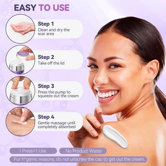 BAUTVAS Advanced Scar Cream application demonstrates smooth massage technique.
