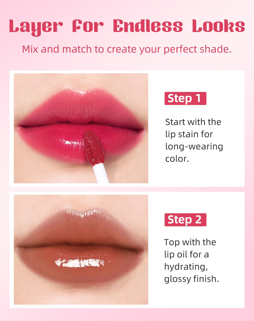 Bayfree Lip Stain long-wear color swatch on skin.