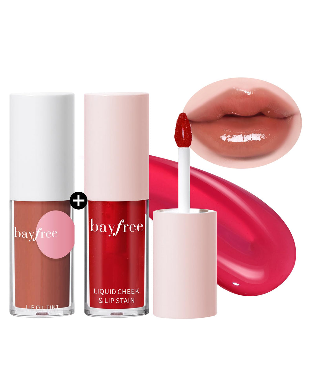 Bayfree Tinted Lip Oil close-up gloss with hydration.