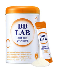 Front view of BB LAB Collagen Glutathione White orange flavor box