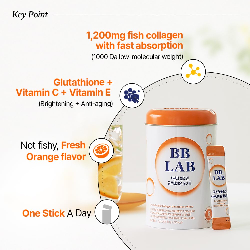 BB LAB Collagen Glutathione White orange-flavored stick packaging