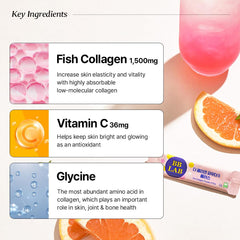 Grapefruit-flavored collagen stick ready for consumption