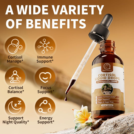 Open BBEEAAUU cortisol drops pineapple flavor bottle