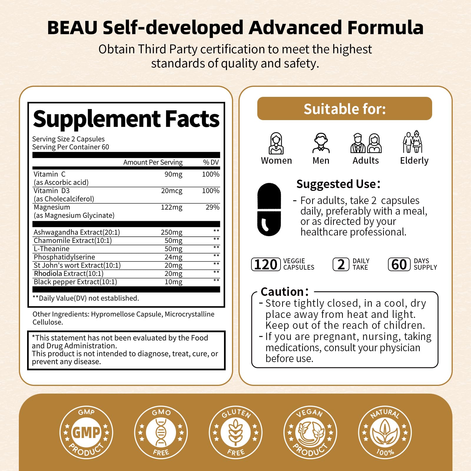 Relaxation and sleep support concept for BBEEAAUU cortisol supplement