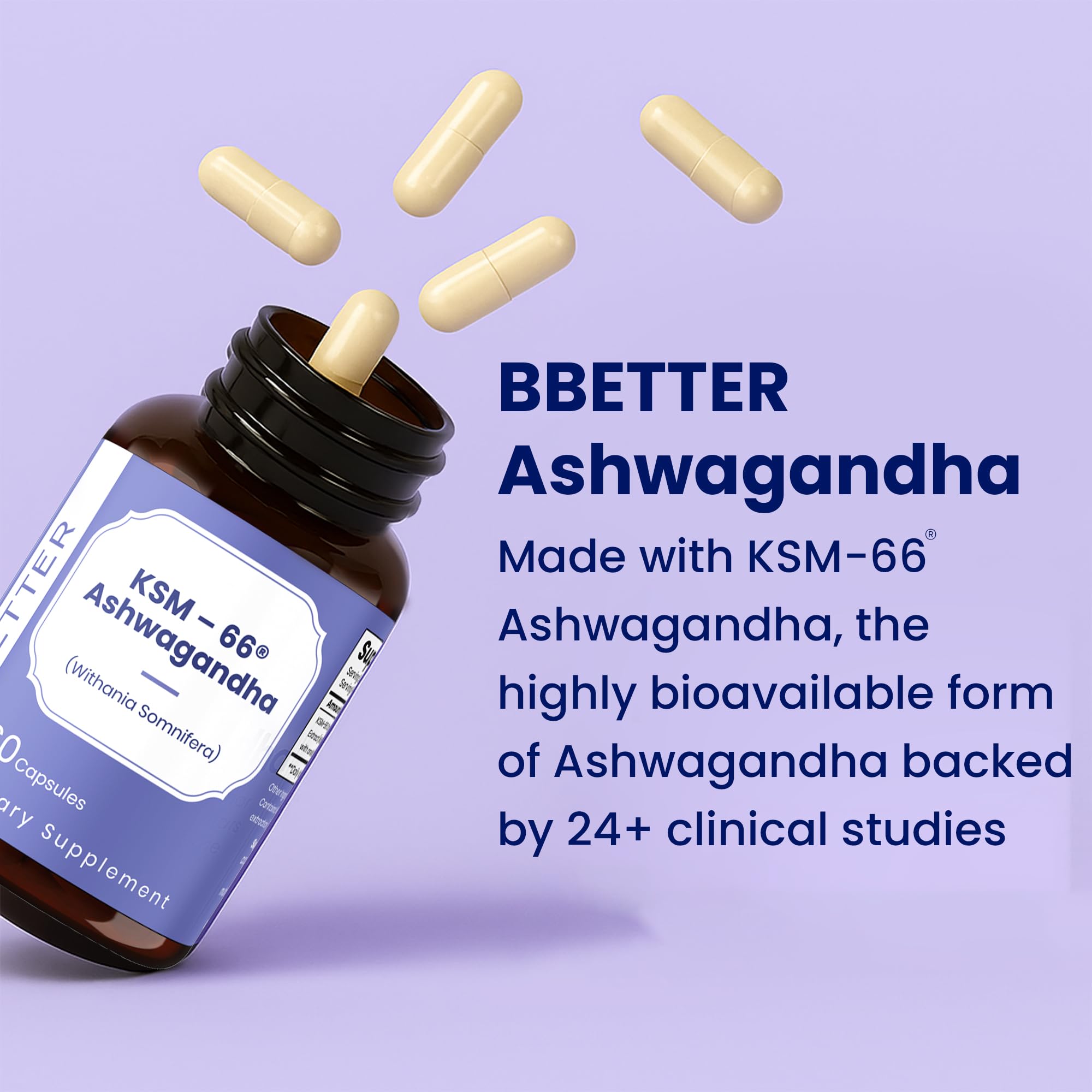 BBETTER KSM-66 Ashwagandha capsules bottle