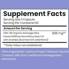 Lab-tested BBETTER Ashwagandha KSM-66 confirmation