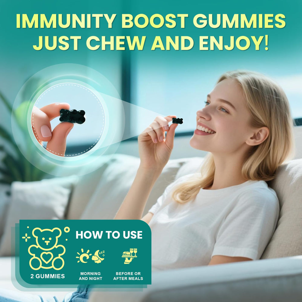 B BEWORTHS gummy beside ruler to show serving-size scale and portion clarity