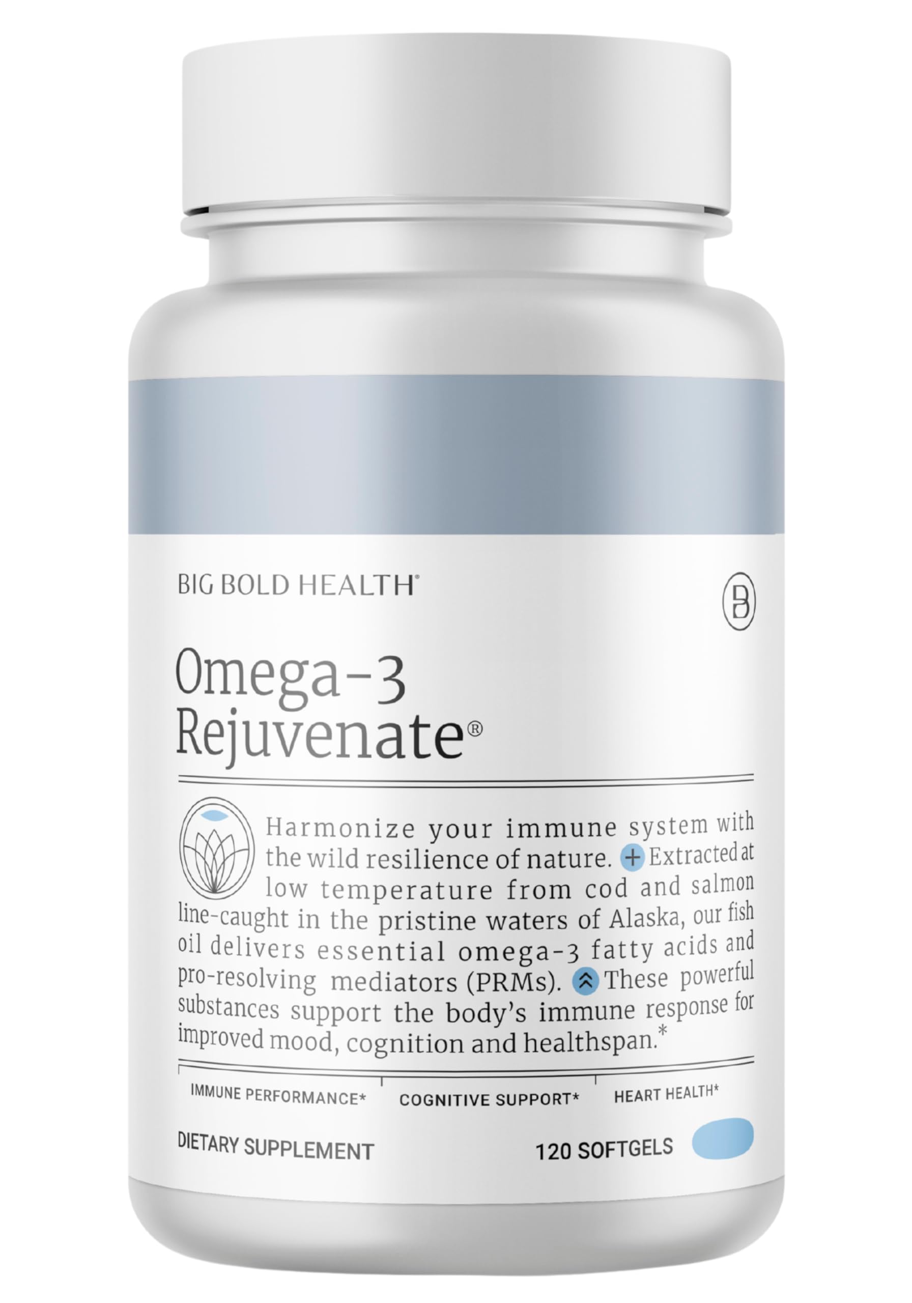 Big Bold Health Omega-3 Rejuvenate label on bottle