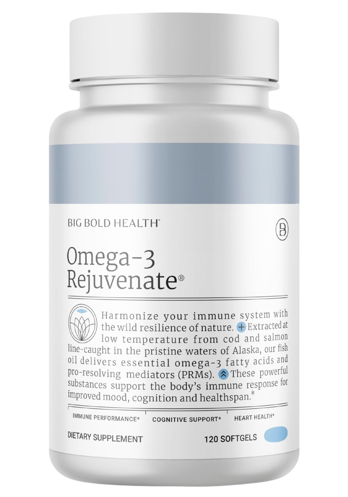Big Bold Health Omega-3 Rejuvenate label on bottle
