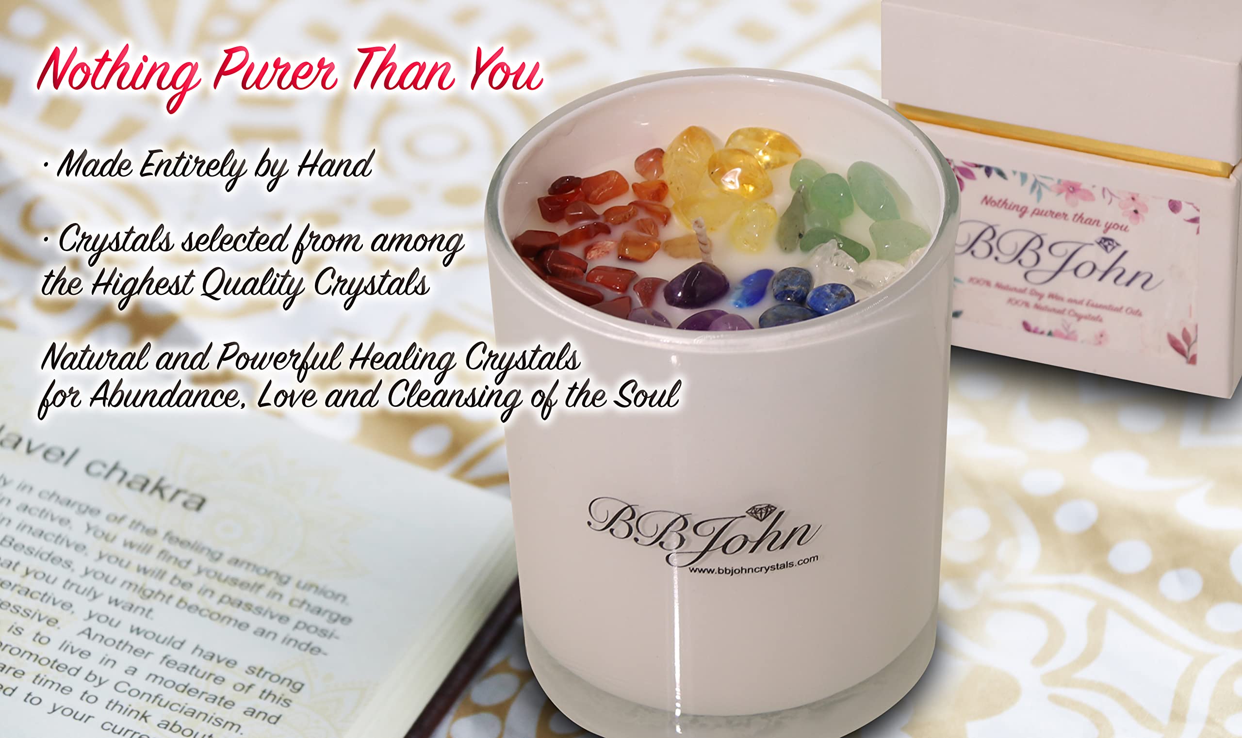 BBJohn Chakra Crystal Candle Ocean Breeze fragrance enhances calm ritual.