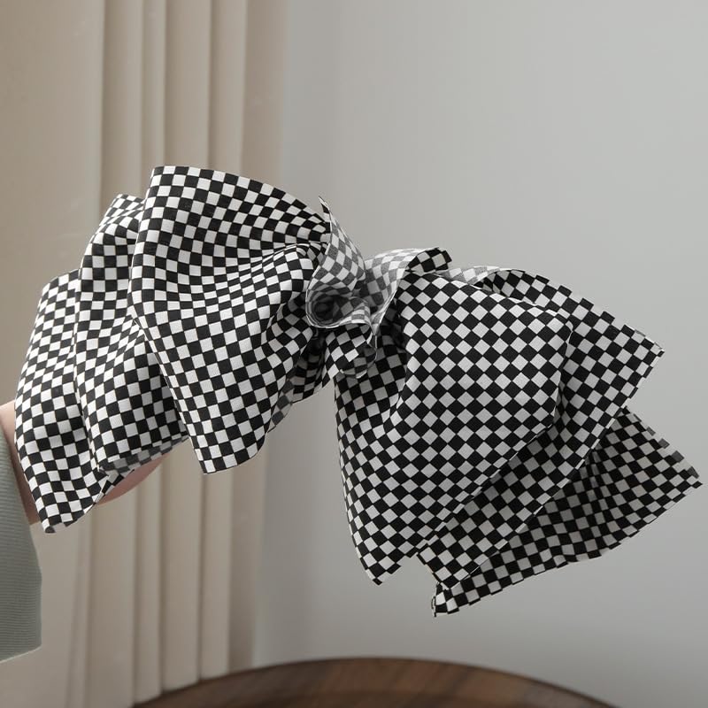 BBTDIN buffalo plaid bow clip ideal for holiday looks.