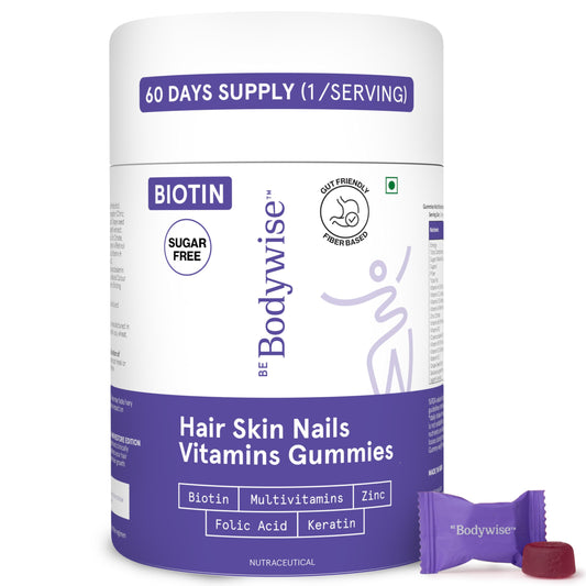 Be Bodywise Biotin Hair Growth Gummies bottle for women