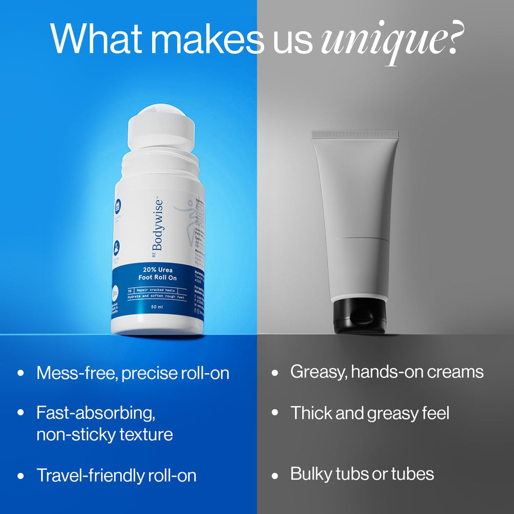 Be Bodywise compact 50ml packaging ideal for travel and daily use.