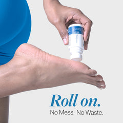 Be Bodywise roll-on application closeup showing precise, non-greasy moisturising.