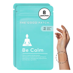 Be Calm Patch packaging with hemp extract and ingredients
